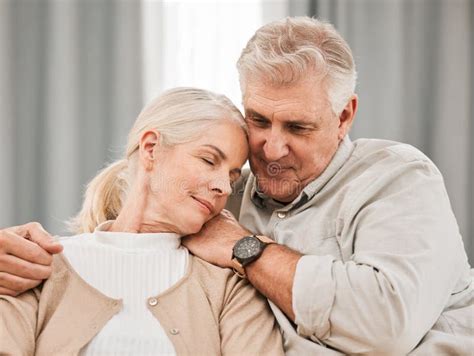 Old Couple Home And Watching Tv With Coffee And Happiness Together In