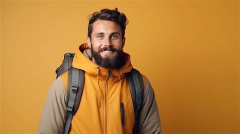 Premium AI Image Portrait Of Bearded Male Dressed In A Fleece Shirt