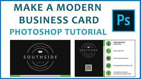 Photoshop Tutorial Make A Modern Double Sided Business Card Youtube