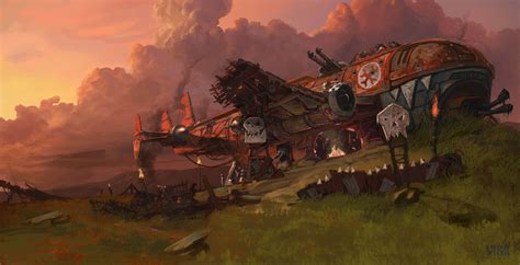 Ork Cave Wallpaper Wp200154 - Warhammer 40k Vehicles Art - 4468x2284 Wallpaper - teahub.io