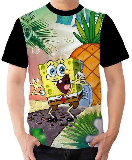 Camisa Camiseta Bob Esponja Desenho Fenda Do Bikini Estilo Vizu Camiseta Feminina