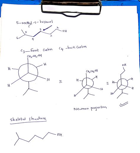 Solved 13a Draw The Correct Skeletal Structure Of 5 Methyl 1 Hexanol