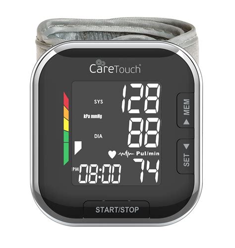 Care Touch Platinum Black Wrist Blood Pressure Monitor Automatic Bp