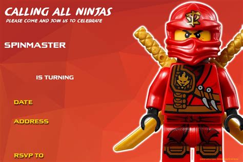 Free Printable Lego Ninjago Birthday Invitations Printable Templates