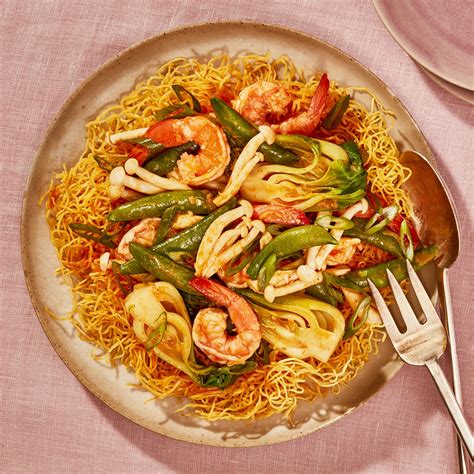 Pan-Fried Noodles With Coconut Shrimp and Vegetables Recipe | Bon Appétit