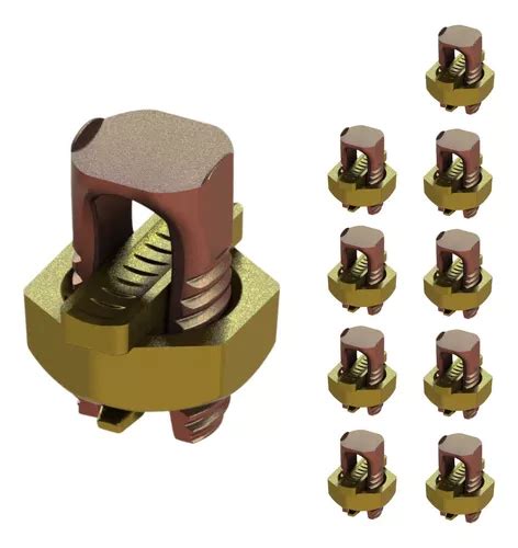 Kit 10 Conector Parafuso Fendido Derivação Split Bolt 16mm