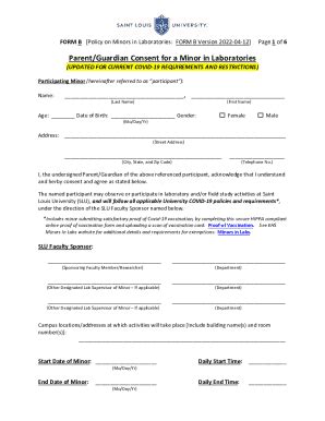 Fillable Online Fill Ioform B Parent Guardian Consent For Afillable