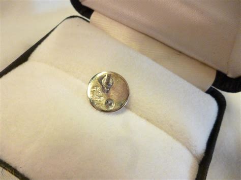 Vintage 14k White Gold And Diamond Mobil Oil Service Tie Tack 1761056904