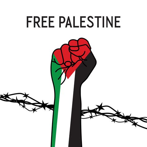 Illustrtion Of Hand On Wire With Palestine Flag Free Palestine Country