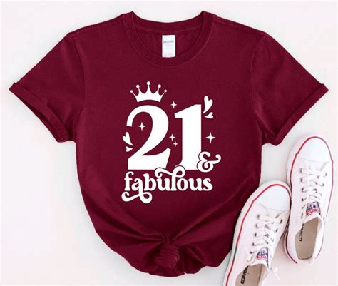 21st Birthday Shirt 21 And Fabulous Birthday Shirt 21st Birthday Shirt Birthday Milestone Shirt