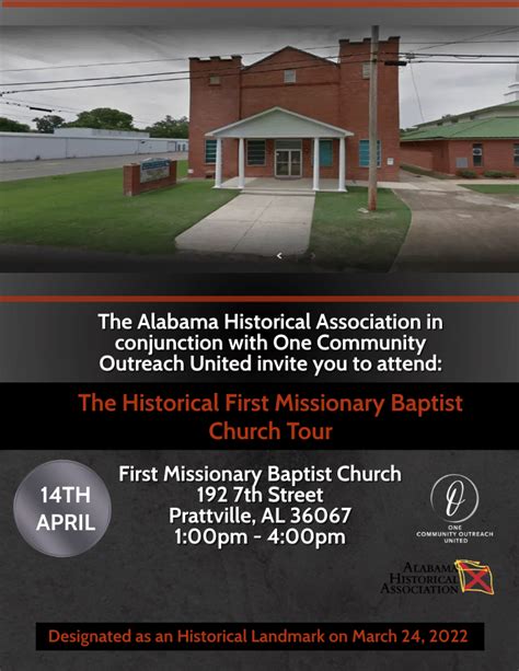 The Historical First Missionary Baptist Church Tour - One Community ...