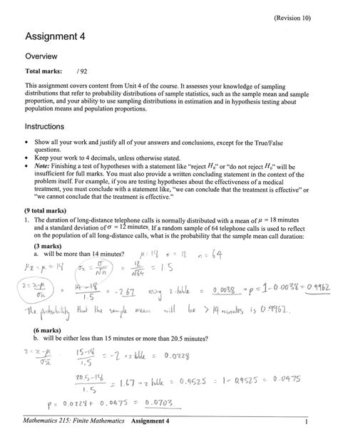 Assignment 4 Math 215 Math 215 Studocu