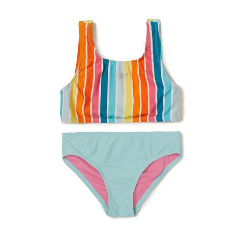 Girls Logo Elastic Bikini Blue Speedo Usa
