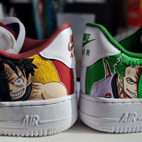 One Piece Luffy X Zoro Air Force 1 Custom In 2022 One Piece Luffy