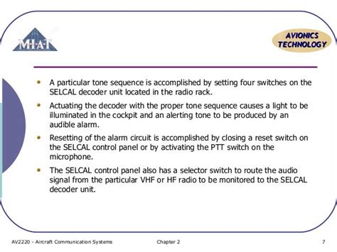 Aircraft Communication Topic 5 selcal and data link system