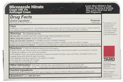 Miconazole Nitrato 2 Crema Antifúngica 1 Oz Yaxa Store