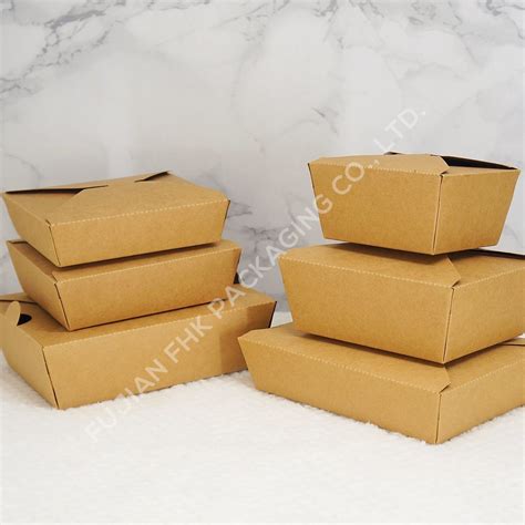 Disposable Kraft Paper Hamburger Container Custom Take Away Paper