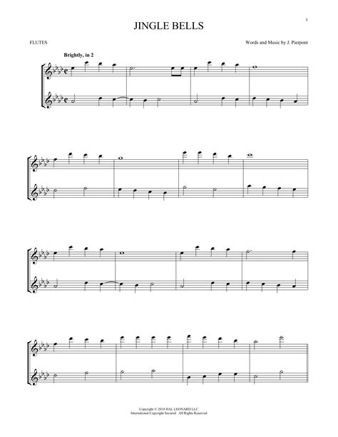 Jingle Bells Flute Sheet Music