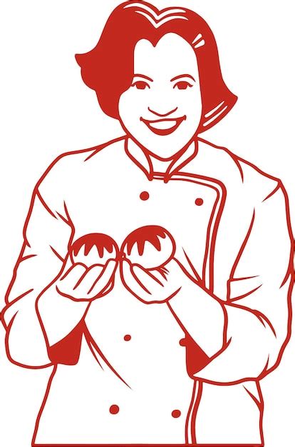 Premium Vector Chef Woman Illustration