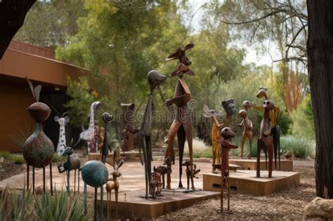 Sculpture Garden with Variety of Whimsical and Playful Sculptures Stock Image - Image of ...