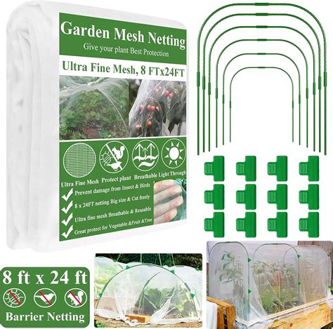 Garden Mesh Netting Kit Plant Covers 8x24 Ft Ultra Fine