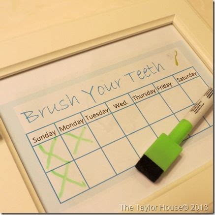 How to Make a Cute Printable Kids Chart for brushing teeth Spring ...