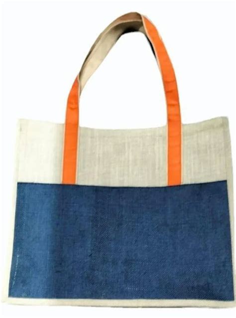 Blue And Off White Kg Jute Shopping Bag Size X Inch At Rs