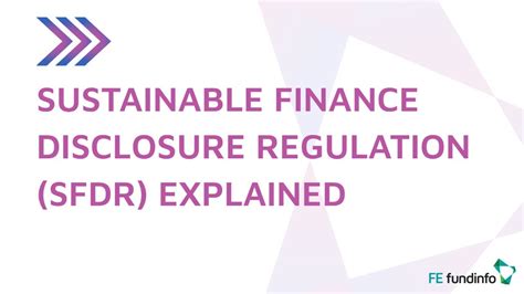 Sustainable Finance Disclosure Regulation Sfdr Explained Youtube