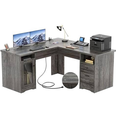 Buy Unikito L Shaped Desk With Drawers 60 Inch Corner Computer Desks