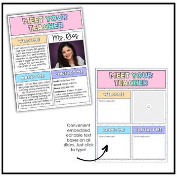 Back to School | Meet the Teacher | Google Slides Template | Pastel Rainbow