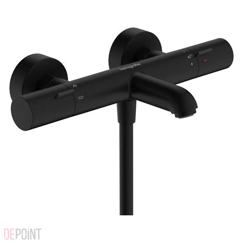 ᐉ Смеситель для ванны с термостатом Hansgrohe Ecostat Fine, черный ...