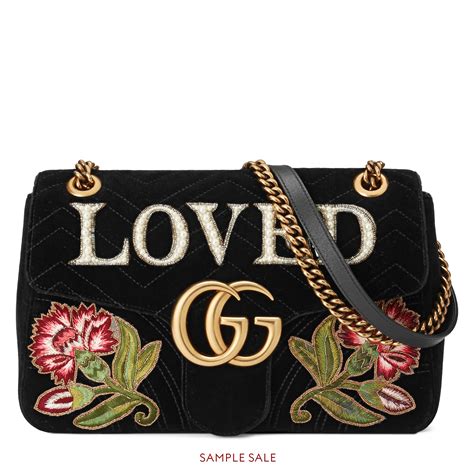 Gg Marmont Embroidered Velvet Bag Gucci Women S Shoulder Bags