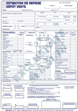 Fiche Estimation Reprise Vo Mandat D Pot Vente Certificat De Reprise