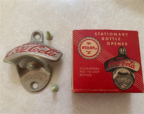 Vintage Brown Mfg Co Starr X Coca Cola Stationary Bottle Opener Etsy