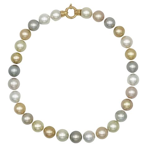 Tahitian Pearl K Gold Diamond Rondell Necklace For Sale At Stdibs