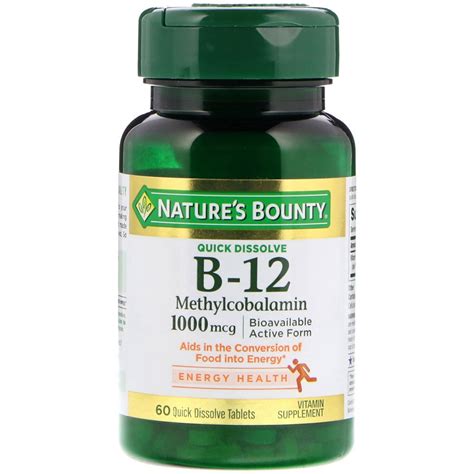 Nature's Bounty, B-12, Natural Cherry Flavor, 1000 mg, 60 Quick ...
