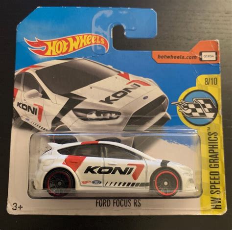 Hot Wheels Ford Focus Rs Blue With White Stripes Short Card Hw Hatchbacks Hard To Find Collector