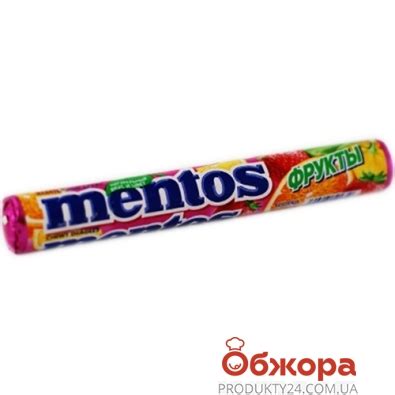 Цукерки Ментос 37г фруктовий - Ціна. Фото. опис