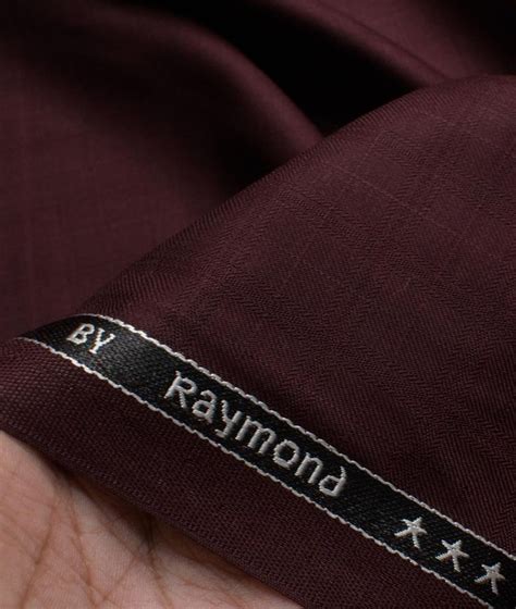 Raymond Mens Terry Rayon Checks Unstitched Suiting Fabric Wine