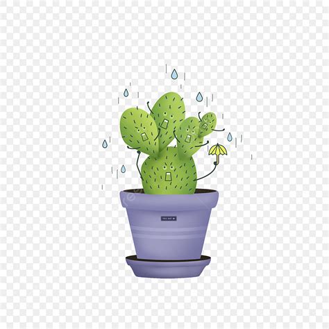 Dibujado A Mano Dibujos Animados Cactus Linda Planta PNG Dibujado A