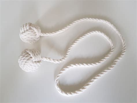 Monkey Fist Curtain Tieback Macrame Curtain Tiebacks Cotton Rope