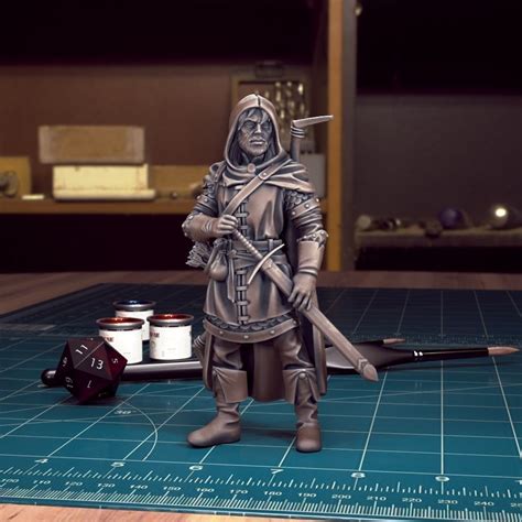 DnD Heroes Human Fighters Pre Supported 3D Model 3D Printable