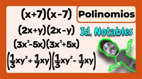 IDENTIDADES IGUALDADES NOTABLES SUMA POR DIFERENCIA POLINOMIOS De