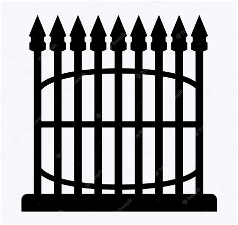 Premium Vector | Black silhouette of garden farm wooden fence