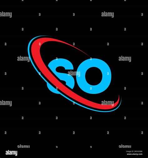 So S O Letter Logo Design Initial Letter So Linked Circle Uppercase Monogram Logo Red And Blue