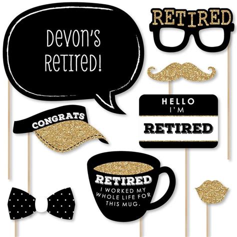 Happy Retirement Photo Booth Props Retirement Party Photobooth Kit With