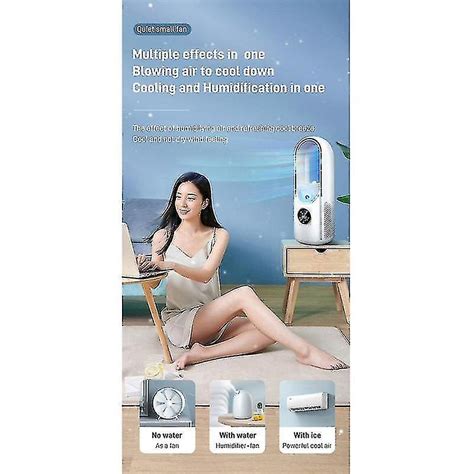 Portable Air Cooler Leafless Electric Fan 6 Speed Silent Timer Air