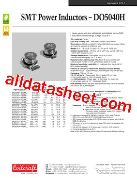 Do H Mld Datasheet Pdf Coilcraft Lnc