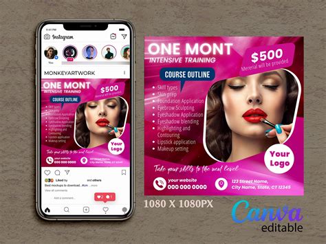 Editable Beauty Salon Flyer Template Beauty Salon Instagram Etsy