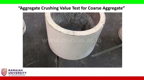 Aggregate Crushing Value Test YouTube